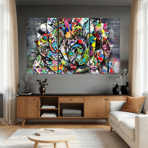 Abstract Graffiti Collage Street Art Wall Art Canvas Print
