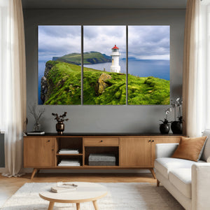 Cliffside Lighthouse Wall Art Canvas Print – Coastal