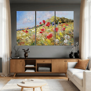 Abstract Mountain Landscape Wall Art Canvas Print – Textured
