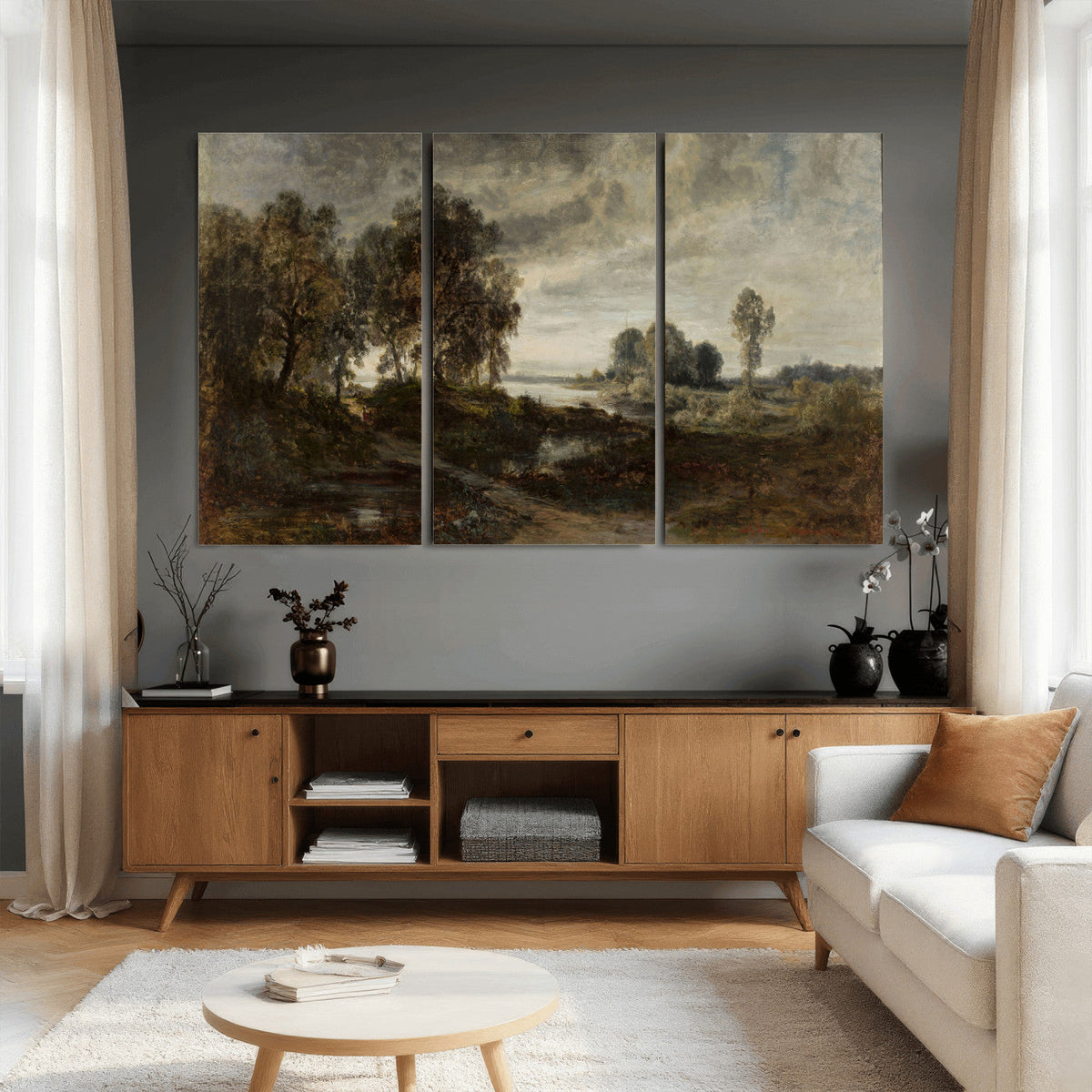 Adolf Dressler Landscape of the Oder River Wall Art Canvas