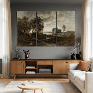 Adolf Dressler Landscape of the Oder River Wall Art Canvas