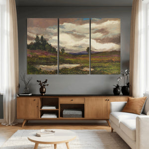 Gustav Macoun Heathland Canvas Print, Czech Landscape Oil