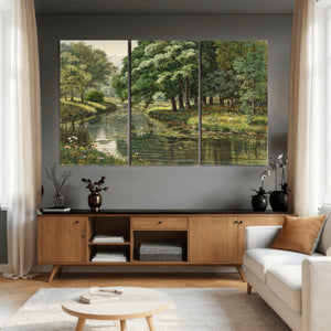Forest Stream Canvas Wall Art, Peder Monsted A Forest Stream
