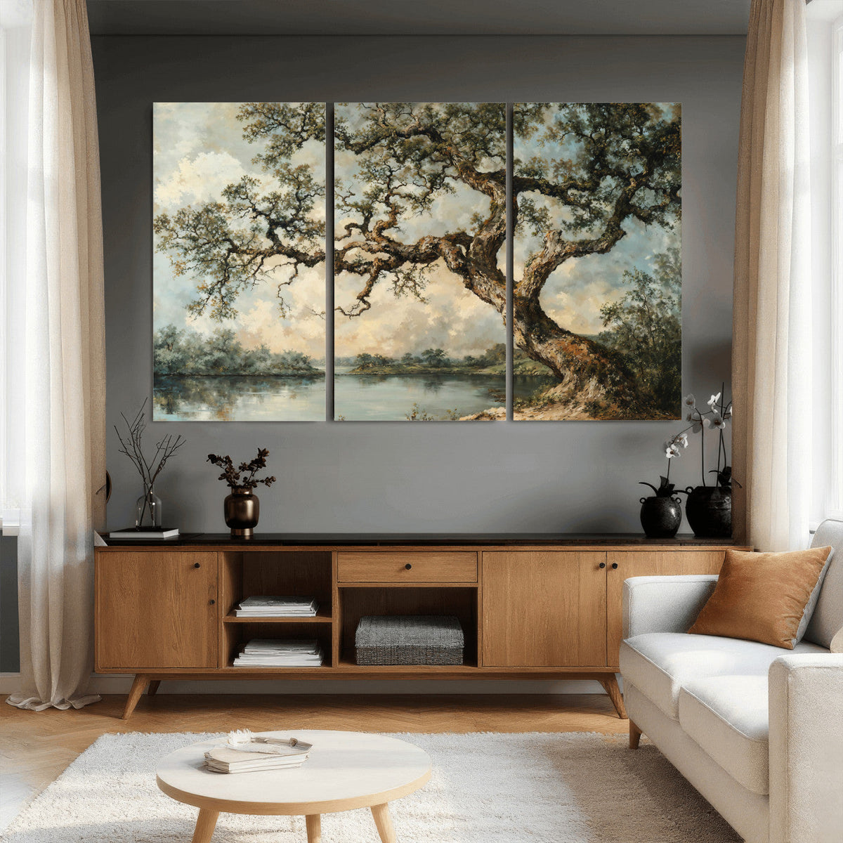 Old Oak Tree Canvas Wall Art, Turner Inspired Romantic