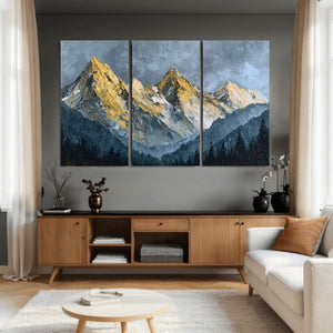 Abstract Mountain Wall Art Canvas Print Modern Landscape Painting Print