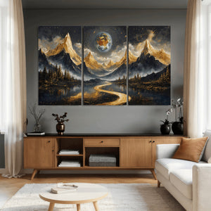 Abstract Mountain Wall Art Canvas Print Modern Landscape Painting Print