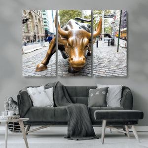 Charging Bull Wall Art Canvas Print
