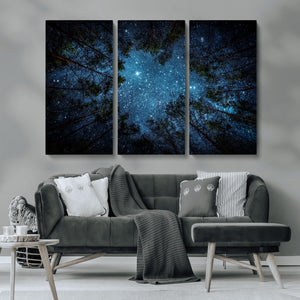 Forest and Stars Wall Art Canvas Print