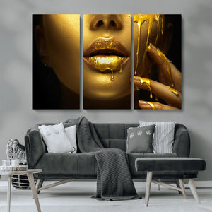 Gold and Women Wall Art Canvas Print