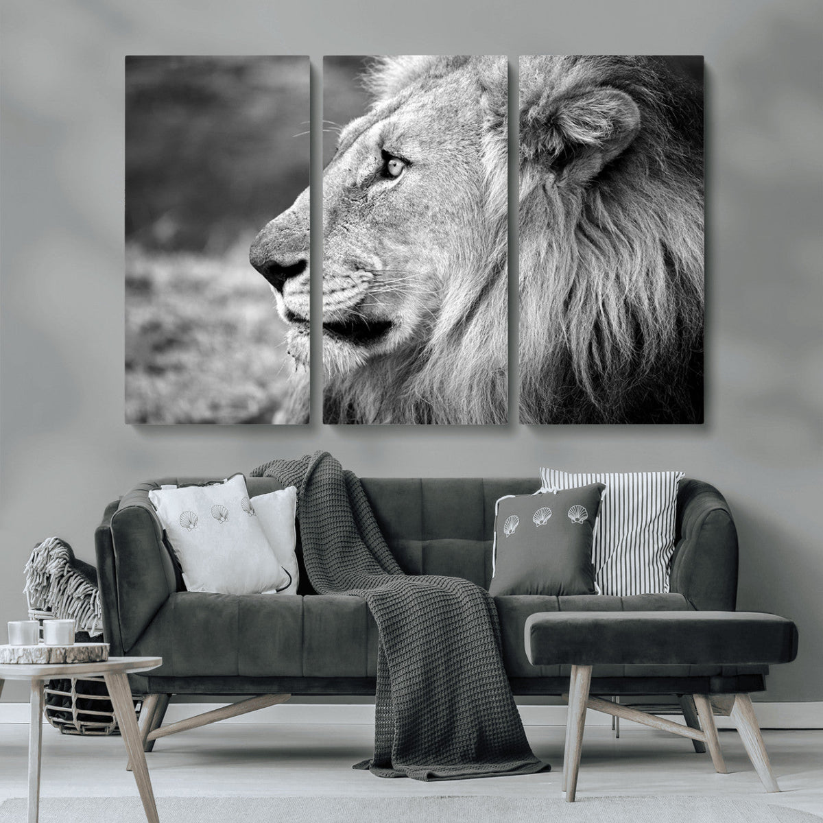 Lion Wall Art Canvas Print – Framed Majestic Wildlife