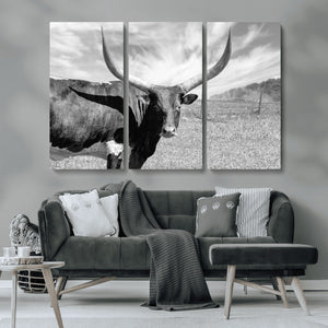 Cattle Wall Art Longhorn Cow Canvas Print
