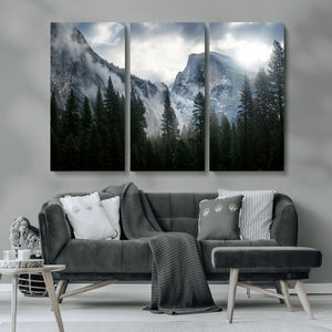 Yosemite National Park El Capitan Foggy Mountain Wall Art |