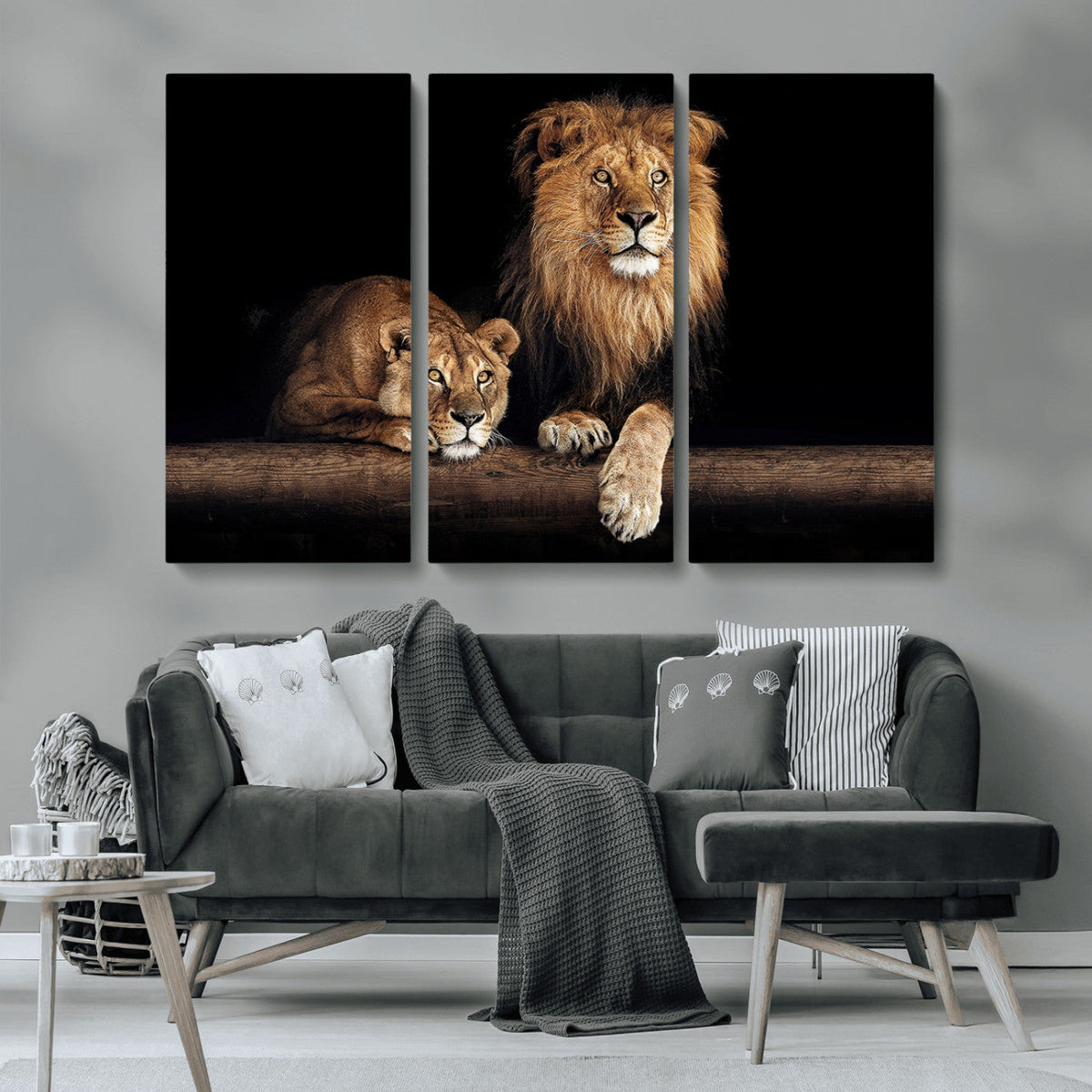 Lion Canvas Wall Art – Majestic Animal Print Artwork for