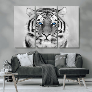 Black and White Tiger Wall Art Animal Canvas Print