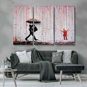 Banksy Wall Art Canvas Print, Framed Graffiti Art Picture
