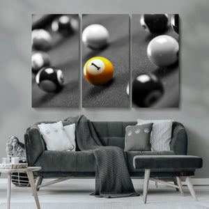 Wall Art Pool Table and Balls Canvas Print