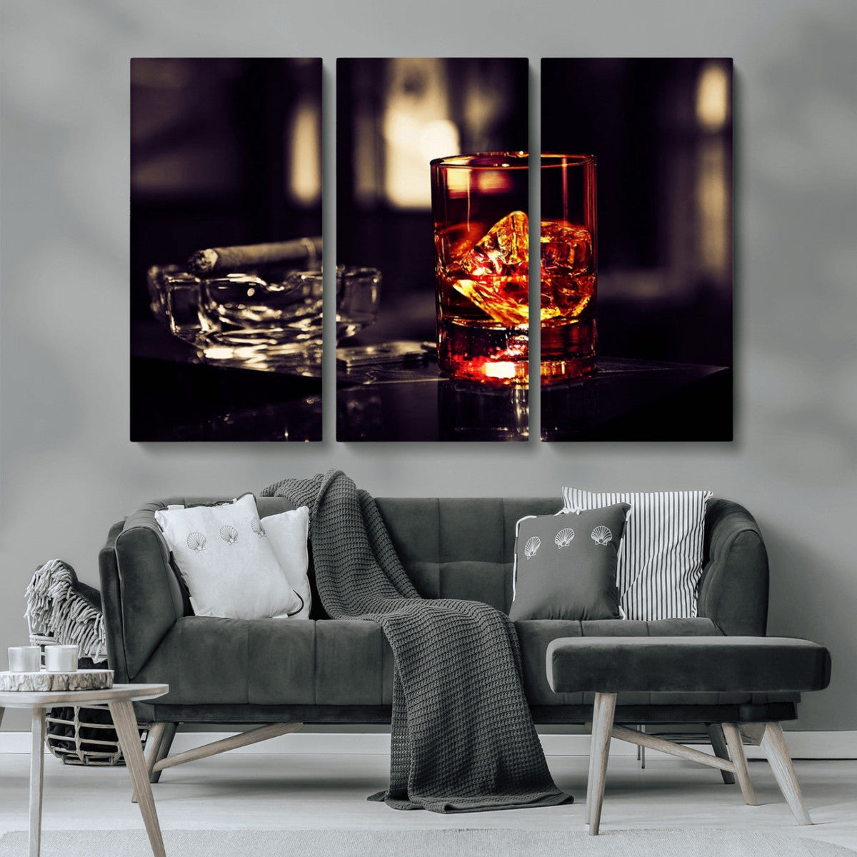 Whiskey and Cigar Canvas – Luxurious Wall Art for Home or