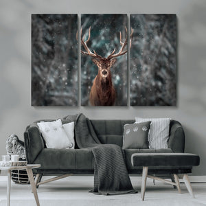 Wall Art Deer Art Animal Canvas, Framed Wall Art Deer Canvas