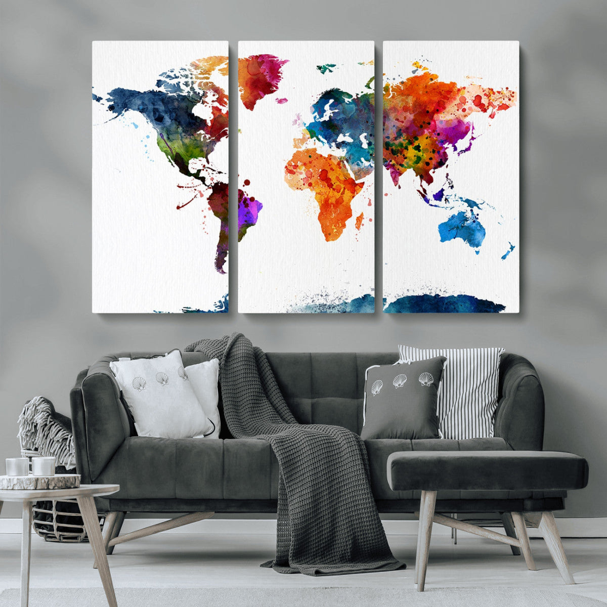 World Map Canvas Print – Detailed Map of the World Wall Art