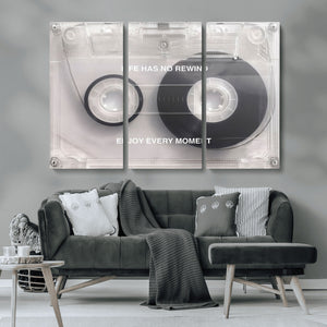 Vintage Cassette Tape Canvas Wall Art - Inspirational 'Life