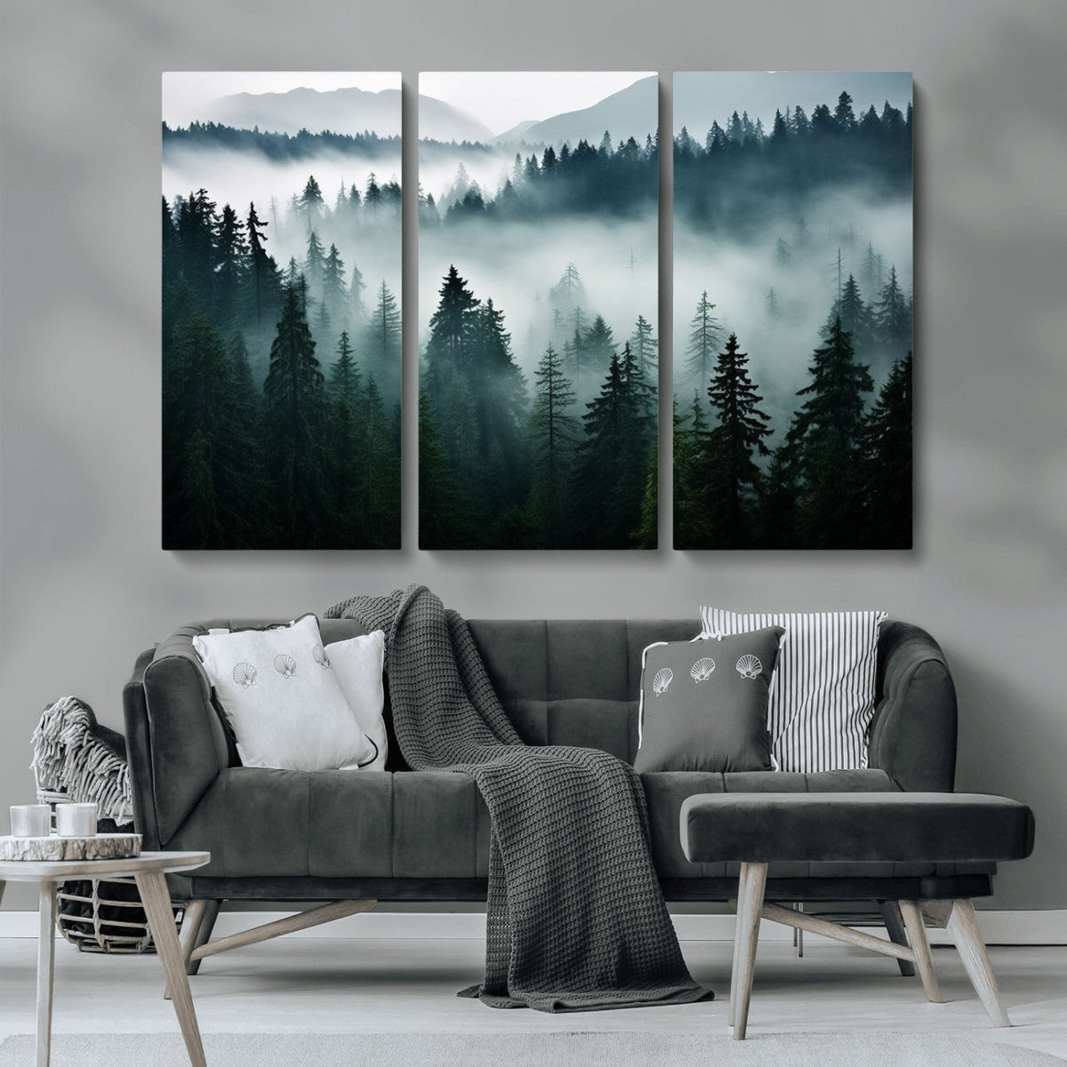 Captivating Misty Forest Wall Art Canvas, Premium Canvas