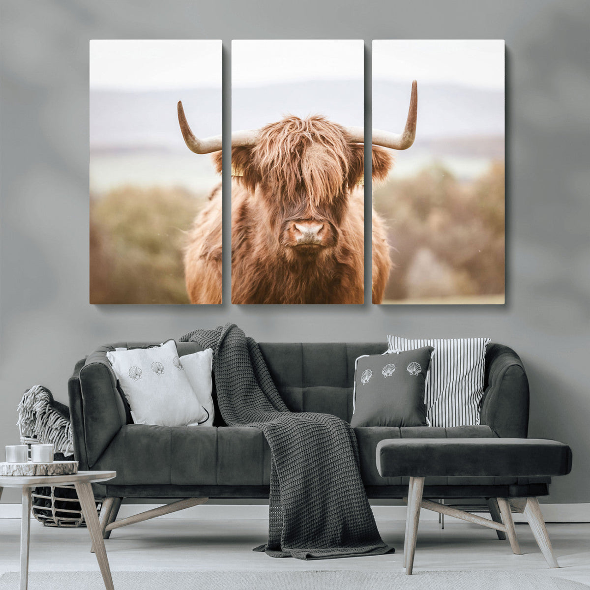 Scottish Serene Highland Cow Canvas Wall Art – Serene