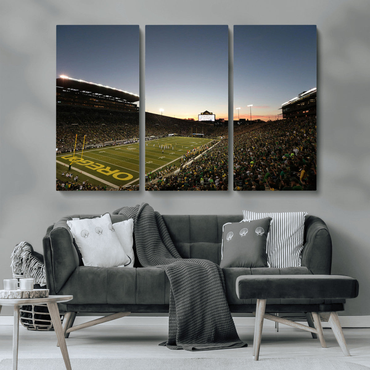 Oregon Ducks Football Team Print - Eugene Autzen Stadium