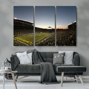 Oregon Ducks Football Team Print - Eugene Autzen Stadium