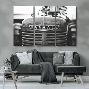 Vintage Farmall Tractor Wall Art Canvas Print, Rustic