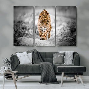 Jaguar Wall Art Canvas Print - Majestic Big Cat in Focused