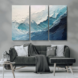 Ocean Wave Canvas Wall Art Print – Coastal Living Room Large