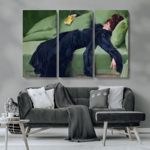 Decadent Girl by Ramon Casas Wall Art Canvas Print, Framed