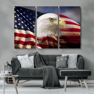 American Flag Eagle Symbol Wall Art, American Flag Eagle