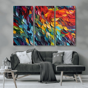 Vibrant Abstract Leaf Wall Art Canvas Print | Bold Colorful