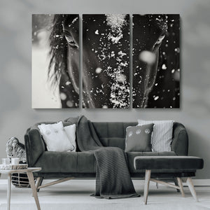 Winter Horse Snow Wall Art Canvas Print