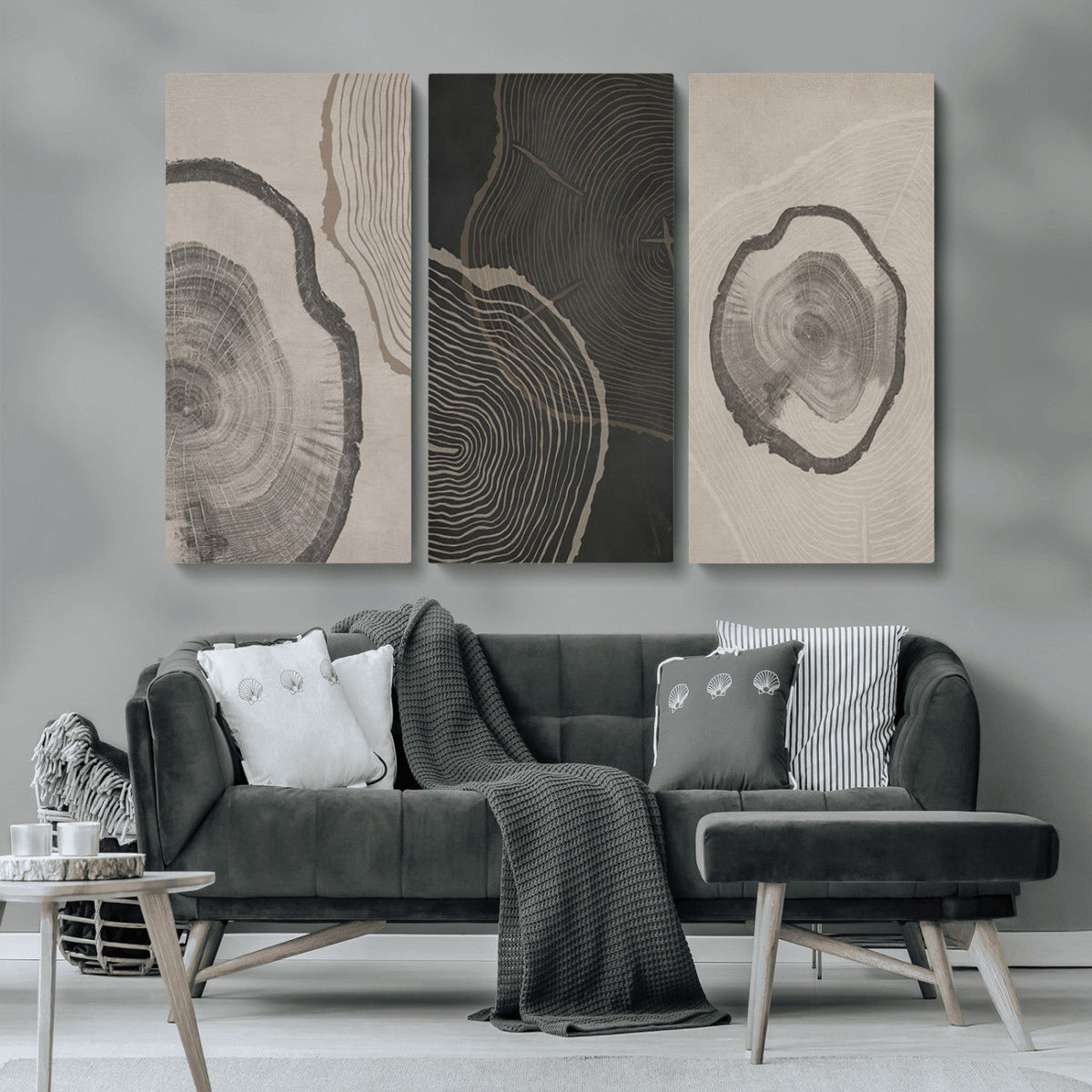 Minimalist Tree Rings Wall Art | Modern Abstract Canvas