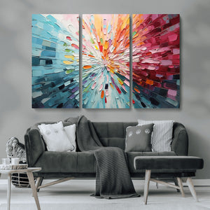 Radiant Bloom Abstract Floral Wall Art Canvas Print -