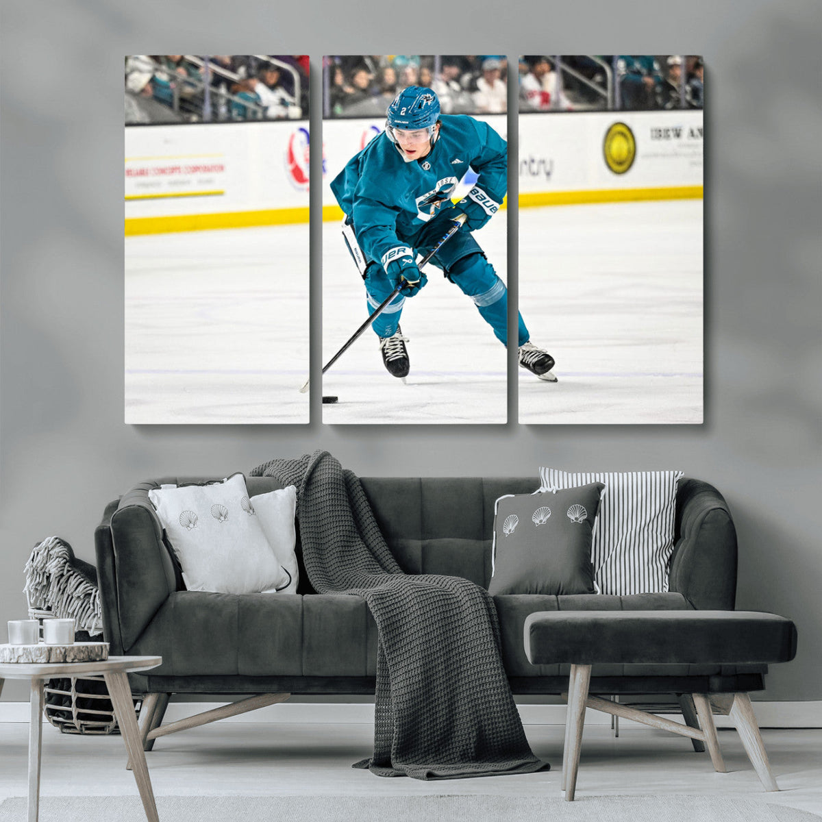 San Jose Sharks Ice Hockey Player Wall Art Canvas Print