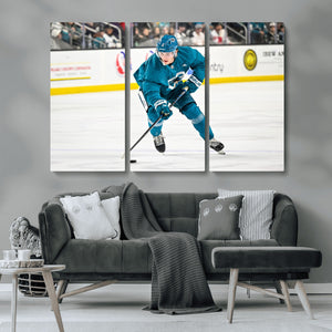 San Jose Sharks Ice Hockey Player Wall Art Canvas Print