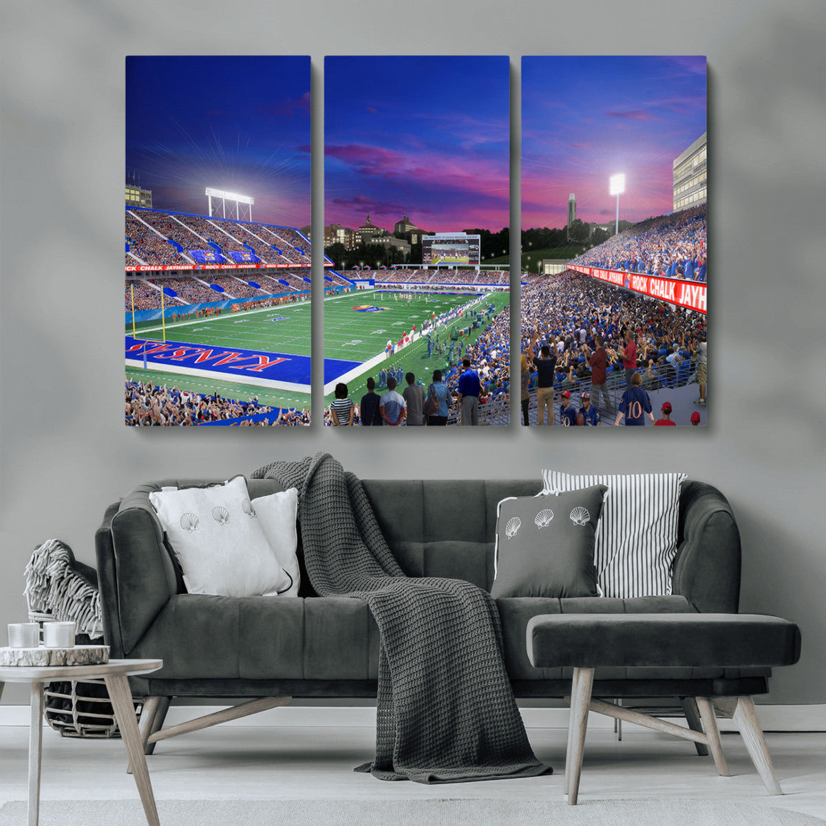 University of Kansas Jayhawks Football Team Print Canvas-