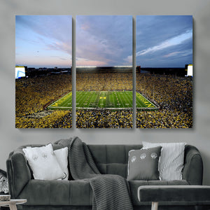 Michigan Stadium Wall Art Canvas Print, Vibrant Game Day
