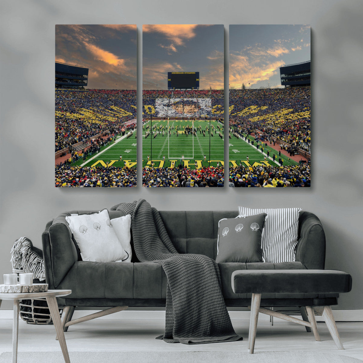 University of Michigan Wolverines Print Canvas, Football