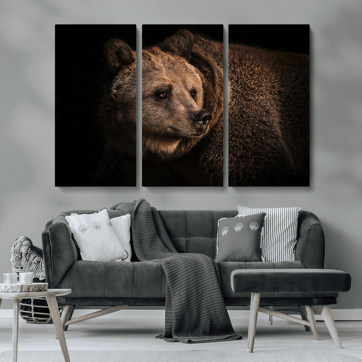 Wild Grizzly 399 Bear Canvas Wall Art Print, Bear Animal