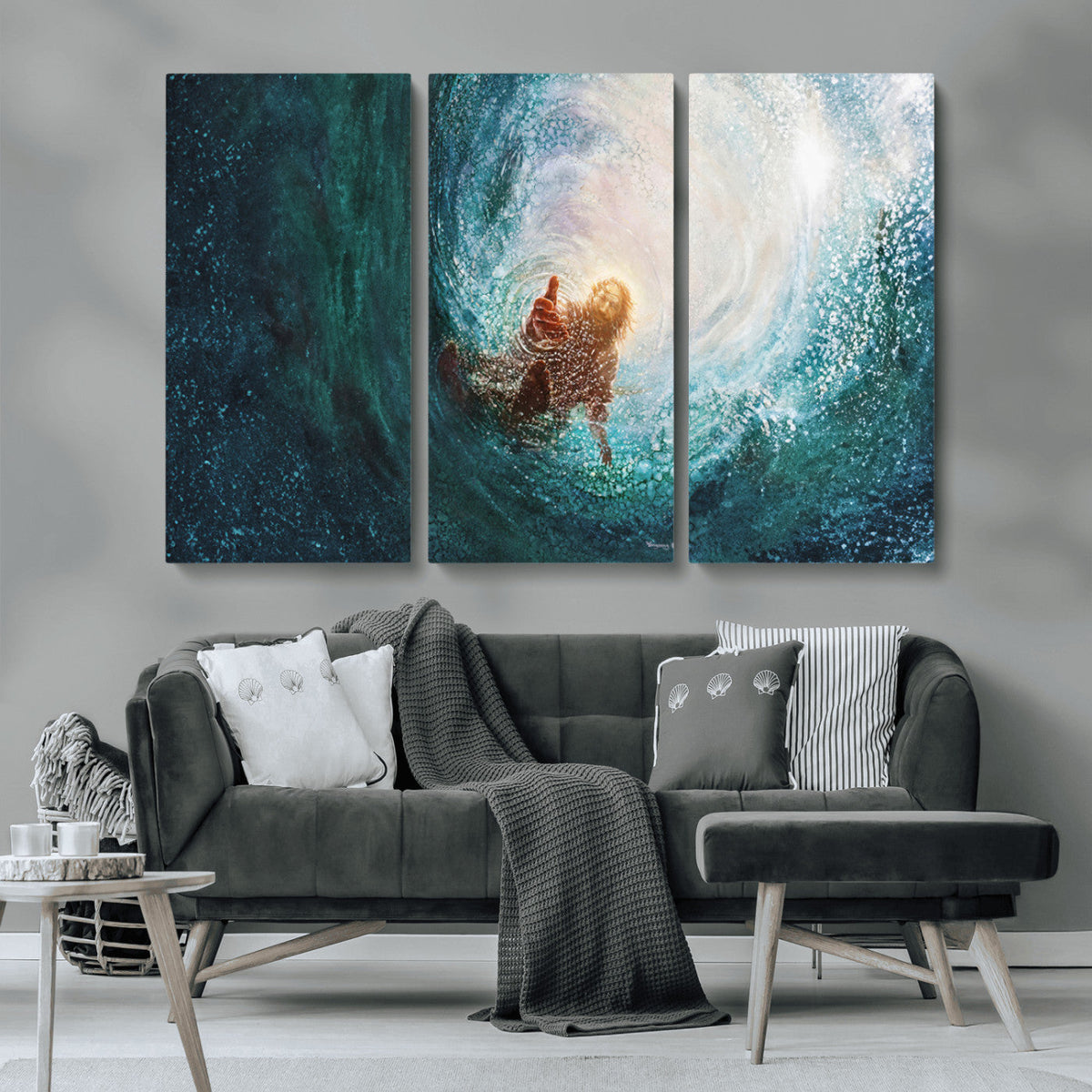 Powerful Jesus Canvas Print - Hand of Salvation,