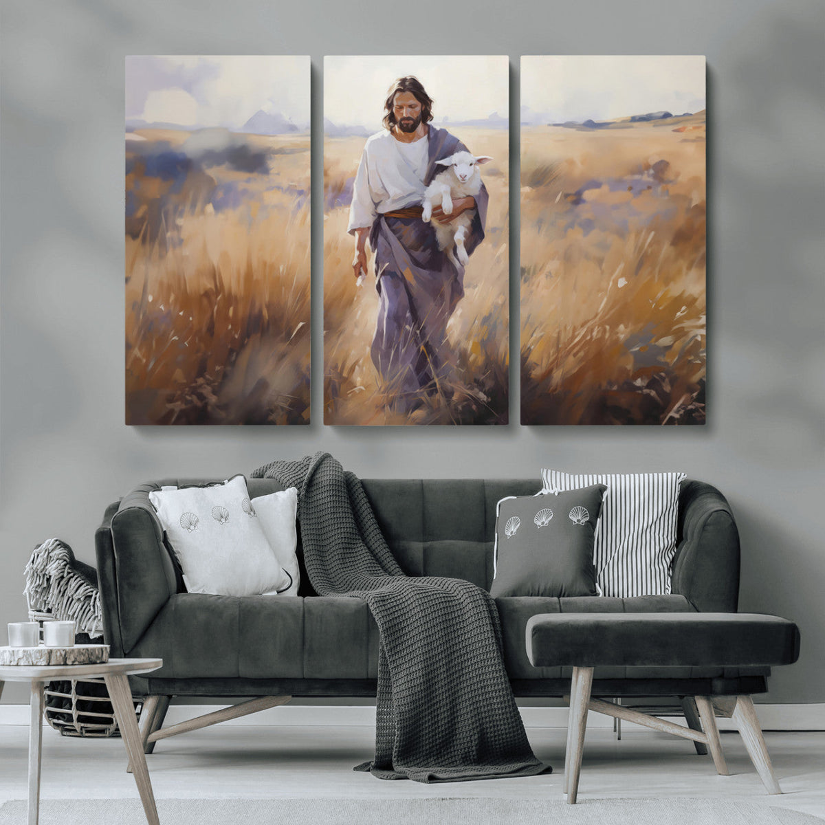 Jesus the Good Shepherd Wall Art Canvas Print - Lost Lamb