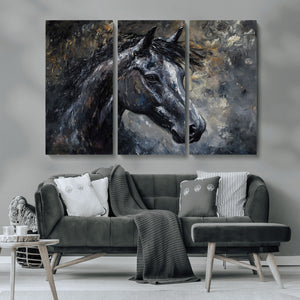 Large Abstract Horse Wall Art Canvas Print | Farmhouse Wall