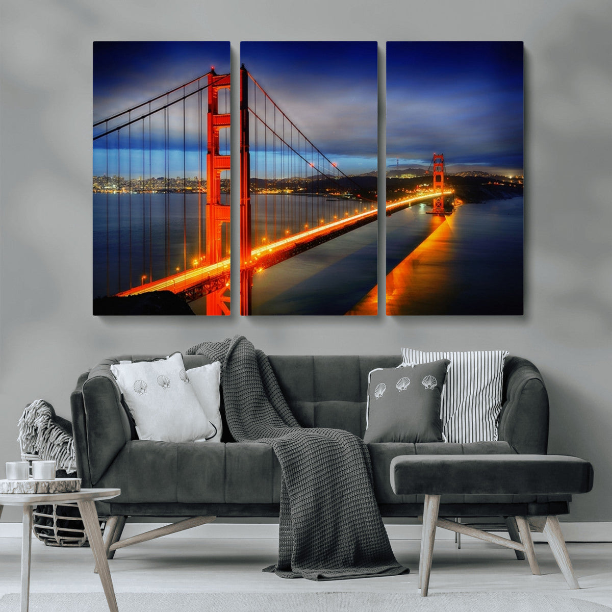 Large Wall Art San Francisco Canvas Print - Wonderful Golden
