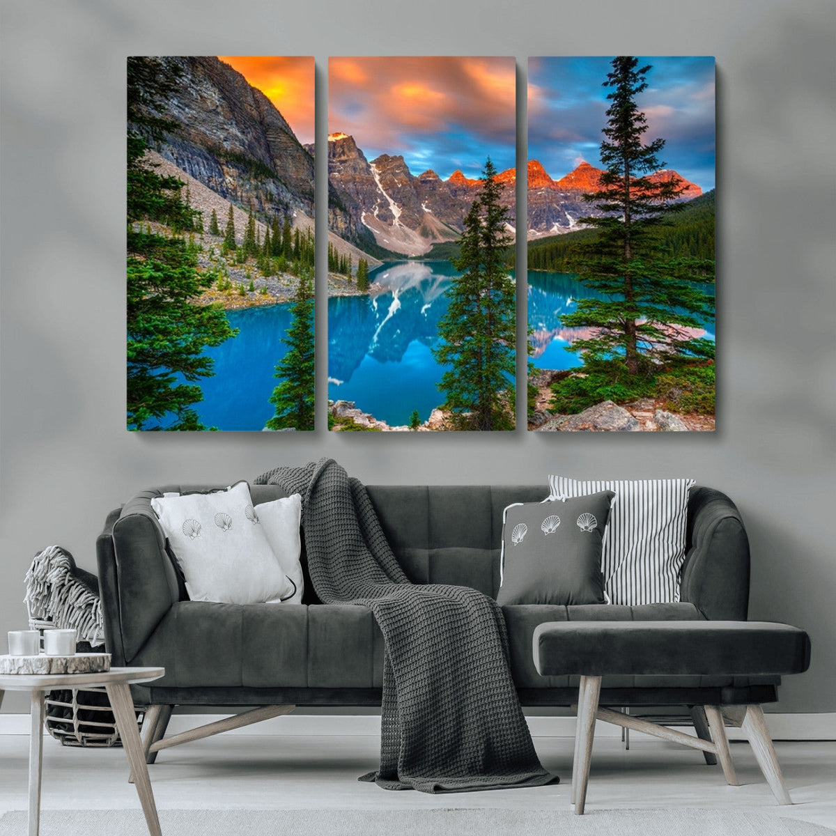 Canadian Rockies Moraine Lake Wall Art Canvas Print, Pine