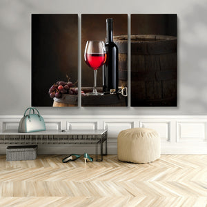 Red Wine and Bottle Canvas Print