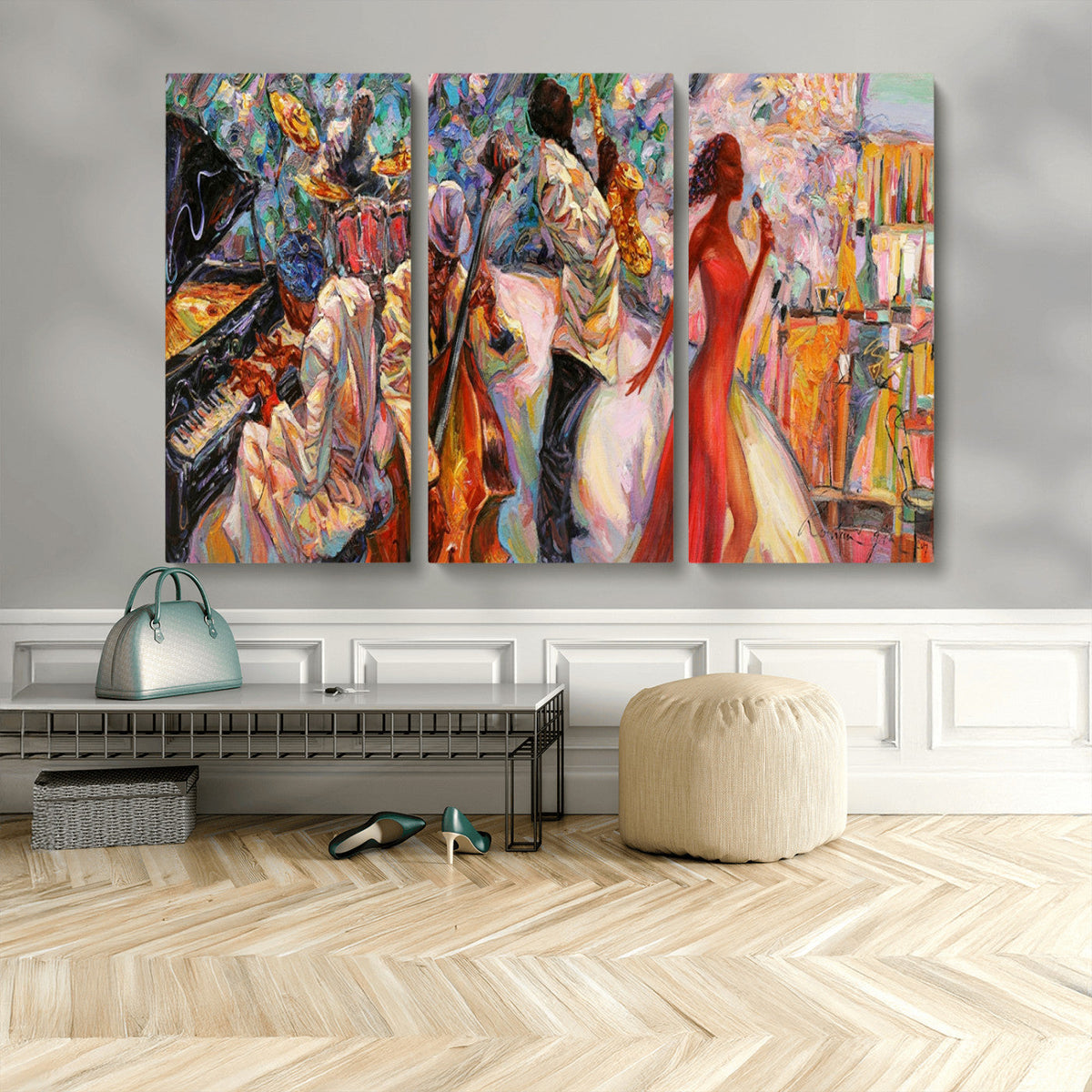Abstract Afro American Jazz Canvas Wall Art | Music-Inspired